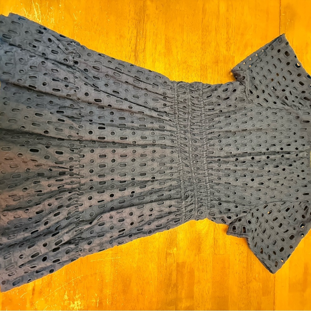 Anthropologie Somerset Navy Blue Eyelet Dress L - Picture 8 of 8